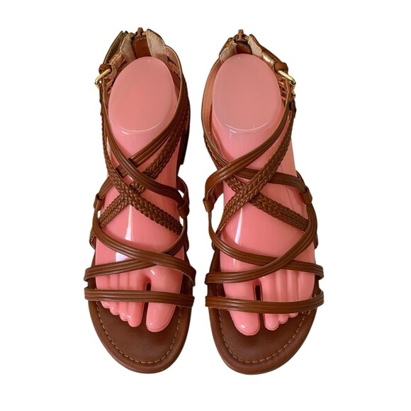Report Georgya Cognac Gladiator Strappy Sandals - Women's Size 8 - Picture 2 of 10